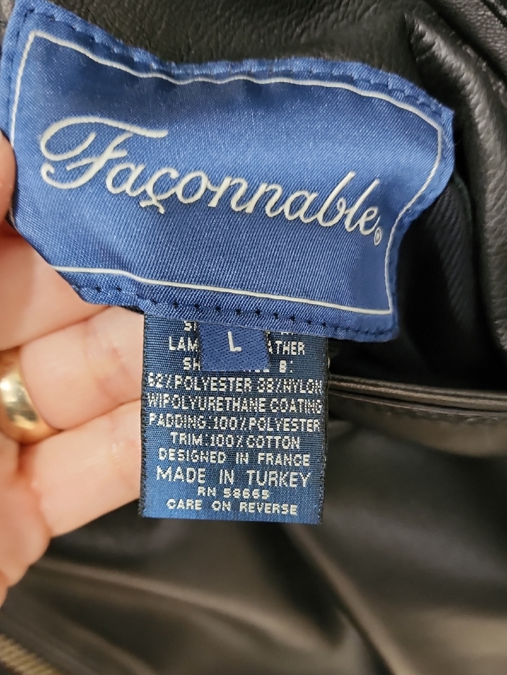 Faconnable Jacket Lambskin Leather Reversible Chore Coat Corduroy Brown size L - Picture 5 of 14